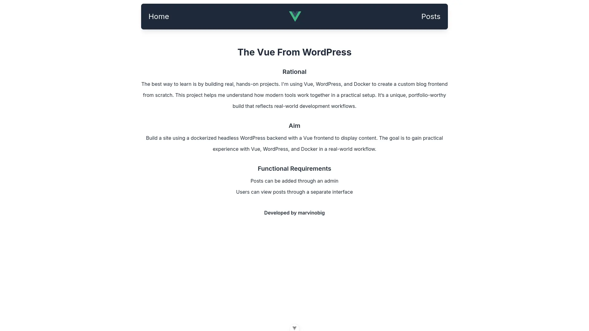 Homepage View
