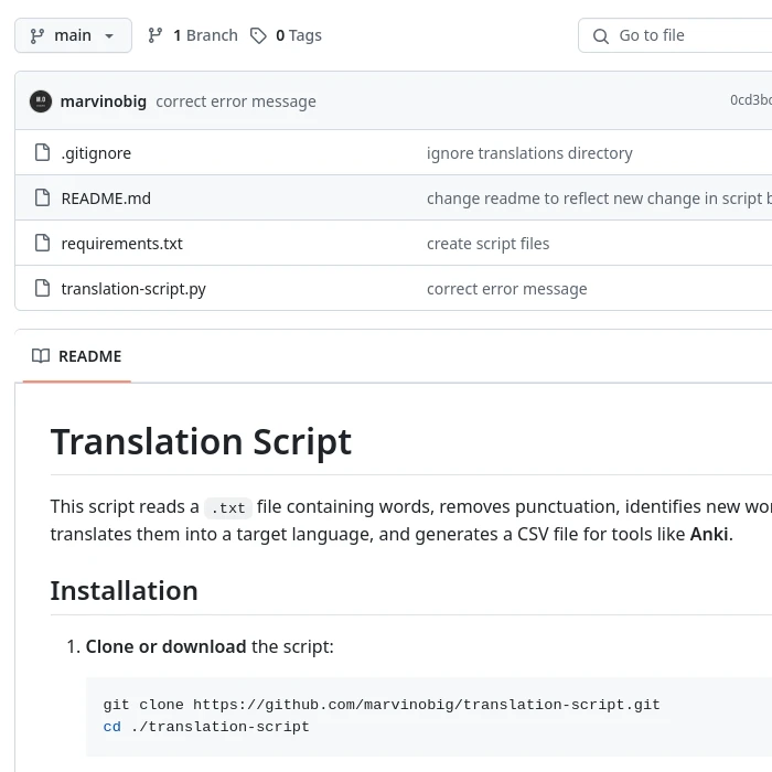 snapshot of CLI tool repo