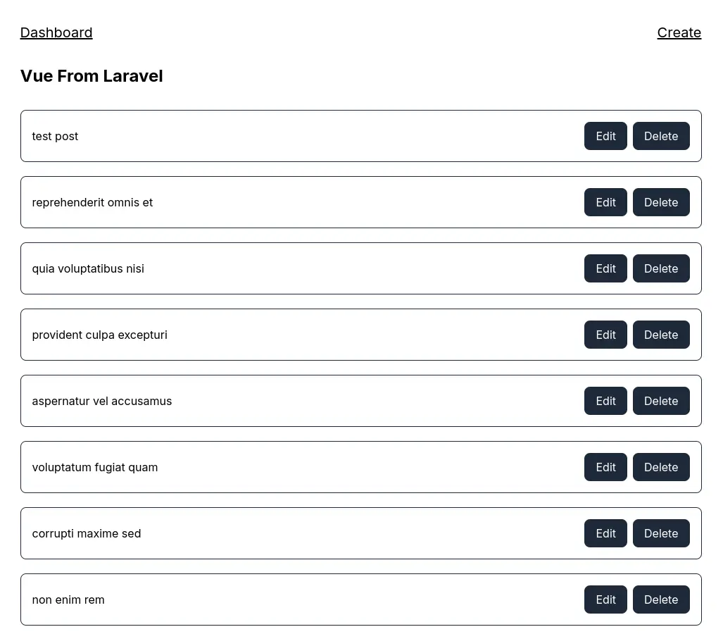 Vue From Laravel Backend